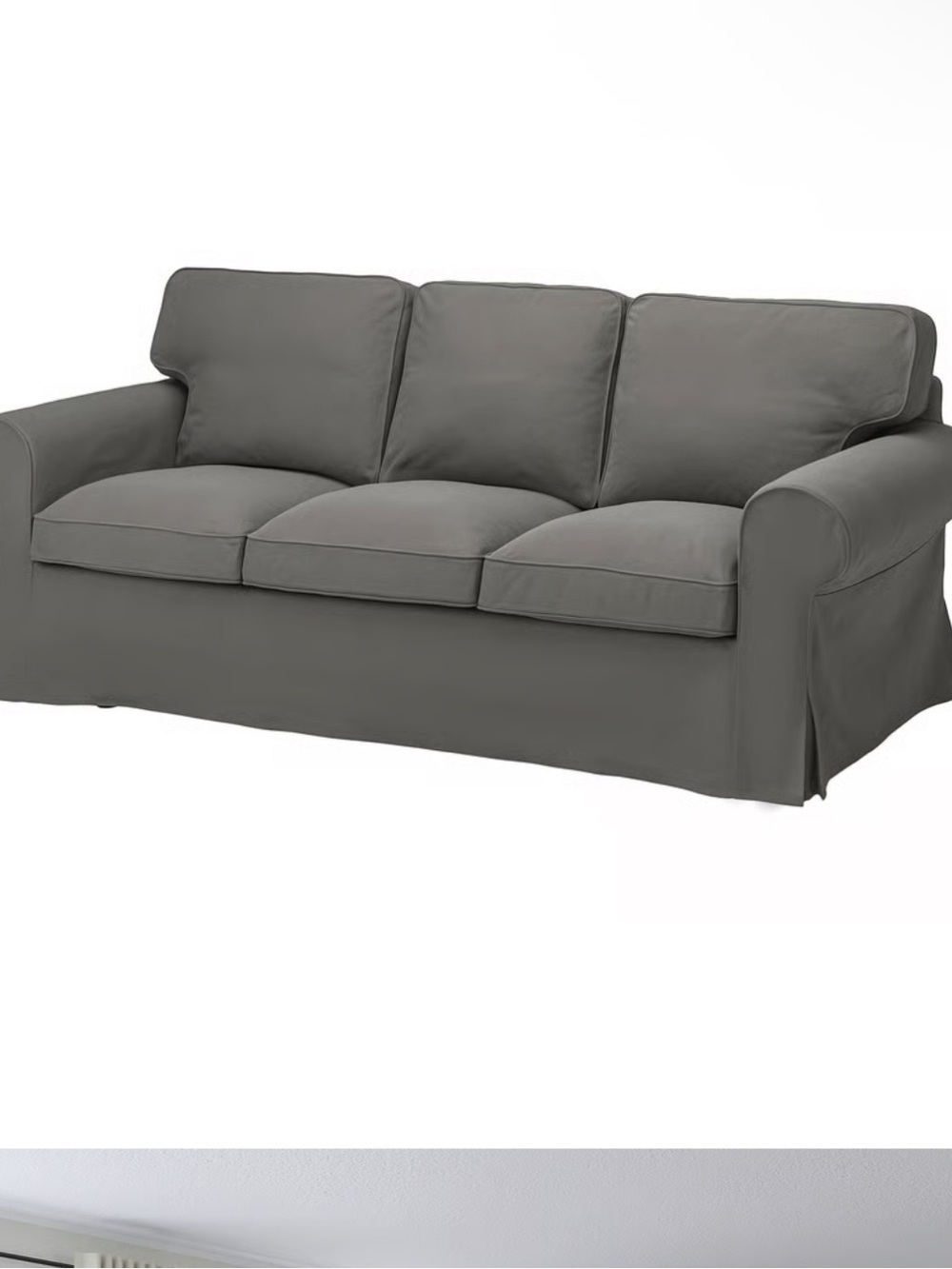 IKEA Ektorp Three-Seat Sofa Cover Only in Dark Gray